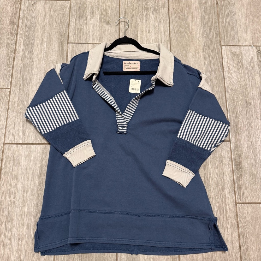 Free People Clean Prep Polo Sweater XS